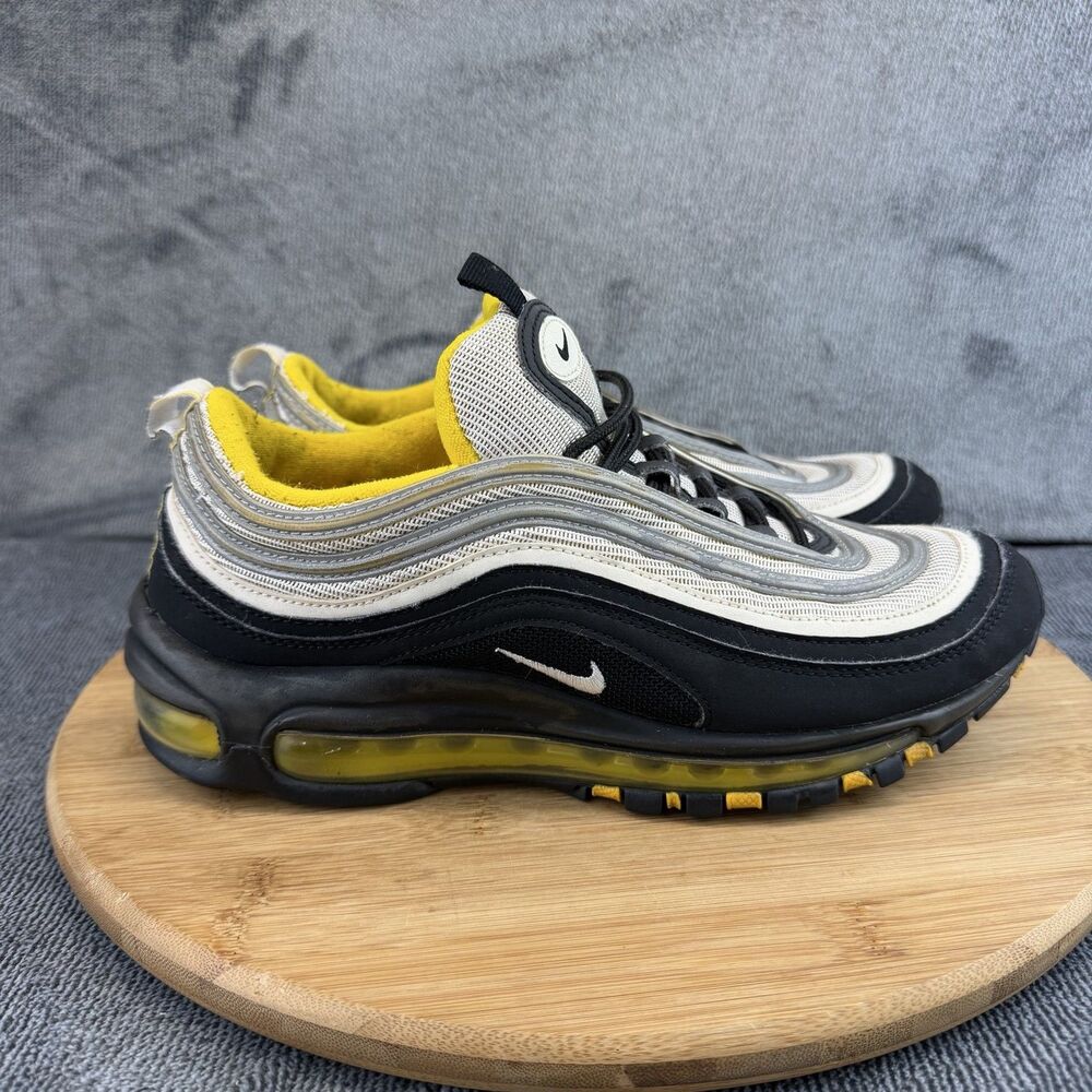 Nike Air Max 97 Shoes Boys Size 7Y Black Yellow Mesh Sneakers 921522-005